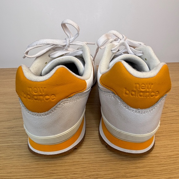 New Balance 574 White and Dark Yellow Leather Sneakers Men 6.5 Woman 8 - Picture 4 of 10